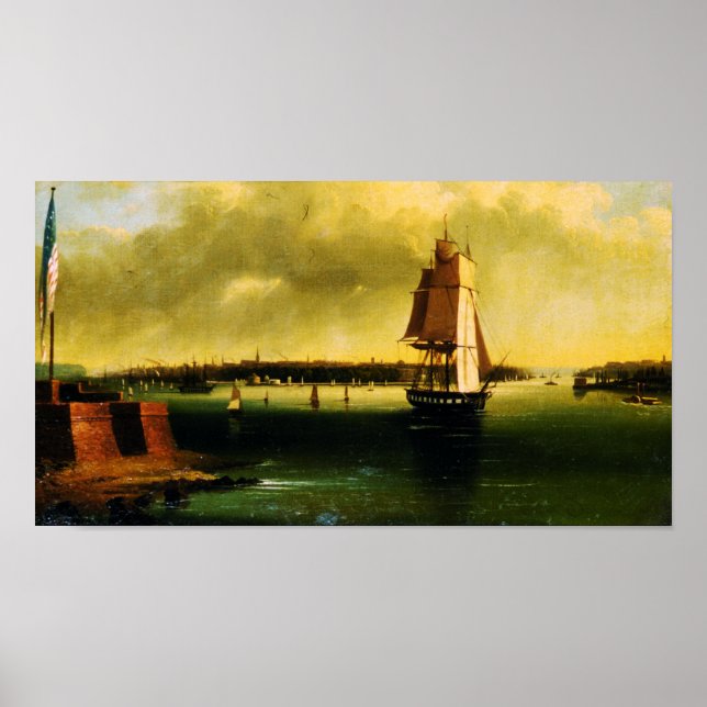 Póster Bay and Harbour (1850) - Edmund C. Coates Poster (Frente)