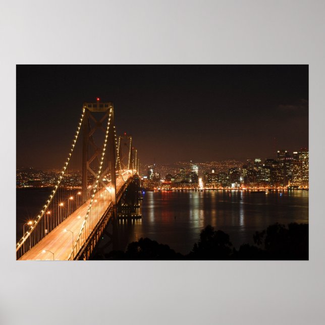 Póster Bay Bridge y San Francisco City Skyline (Frente)