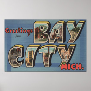 Póster Bay City, Michigan - escenas grandes 2 de la letra