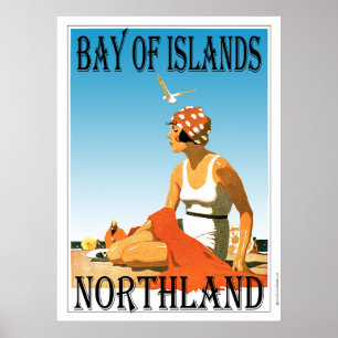 Póster Bay of Islands, Poster de Northland Beach