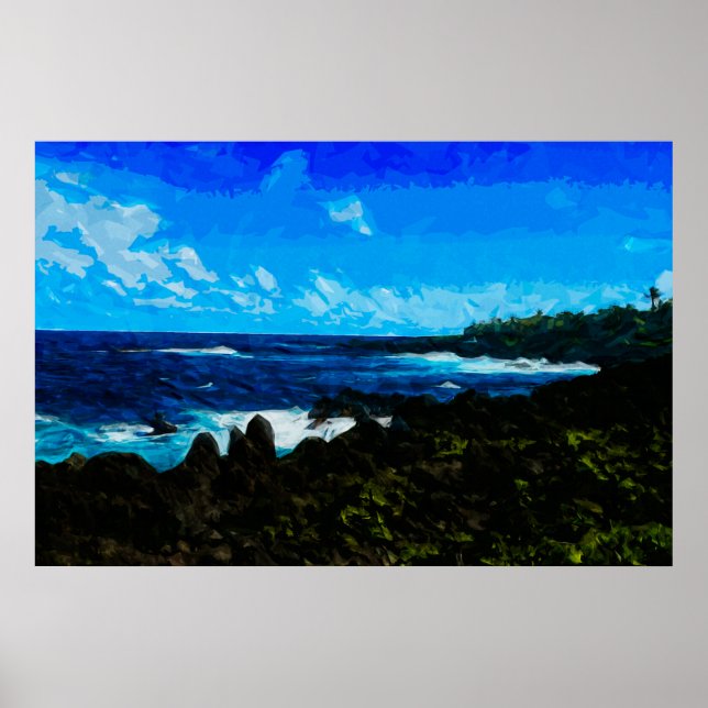 Póster Bay On the Road to Hana Maui Abstract (Frente)