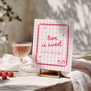 Póster Baya en amor Amor a la fresa es dulce
