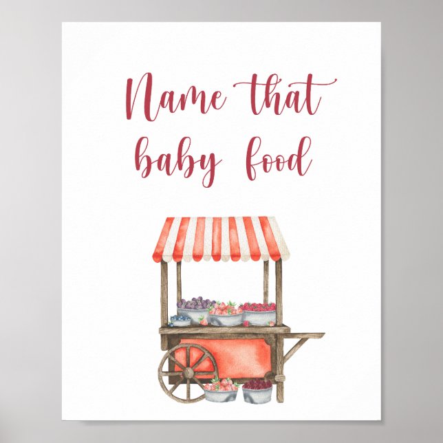 Póster Bayas - nombre esa comida para bebés (Frente)