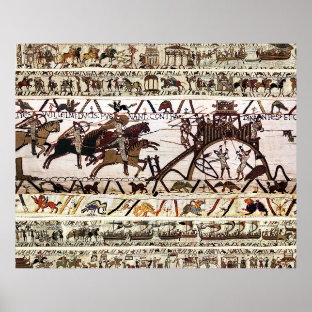 PÓSTER BAYEUX TAPESTRÍA DE DINAN, ATAQUE AL CASTILLO (Frente)