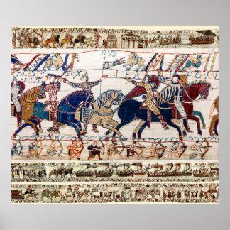 PÓSTER BAYEUX TAPESTRY 1066 CABALLEROS Y ARCHERS NORMANOS