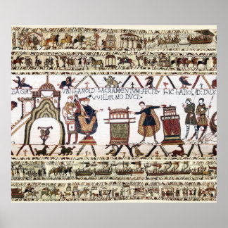 Póster BAYEUX TAPESTRY Harold hizo juramento sobre reliqu
