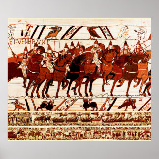 PÓSTER BAYEUX TAPESTRY NORMAN ARMY, KNIGHTS HORSEBACK