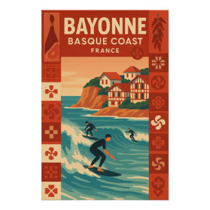 Póster Bayonne — Costa Vasca Francesa