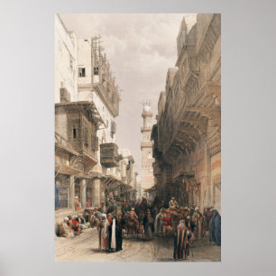 Póster Bazar de los coppersmitos El Cairo, por David Robe