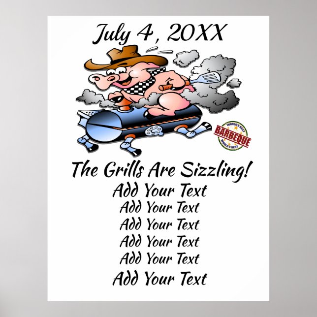 Póster BBQ Barbecue Event / Cookoff Poster (Frente)