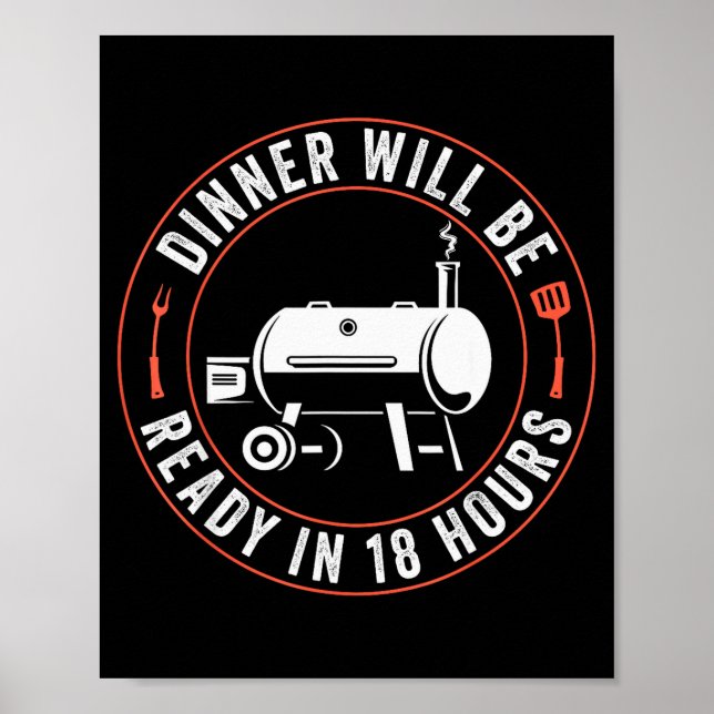 Póster Bbq Dad Funny Smoking Meat Smoker Barbecue Dad App (Frente)