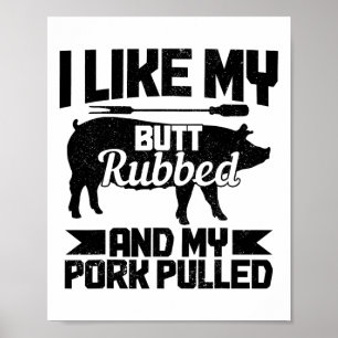 Póster Bbq Grill Grilling Butt Rubbed Y Mi Porcino Pulido