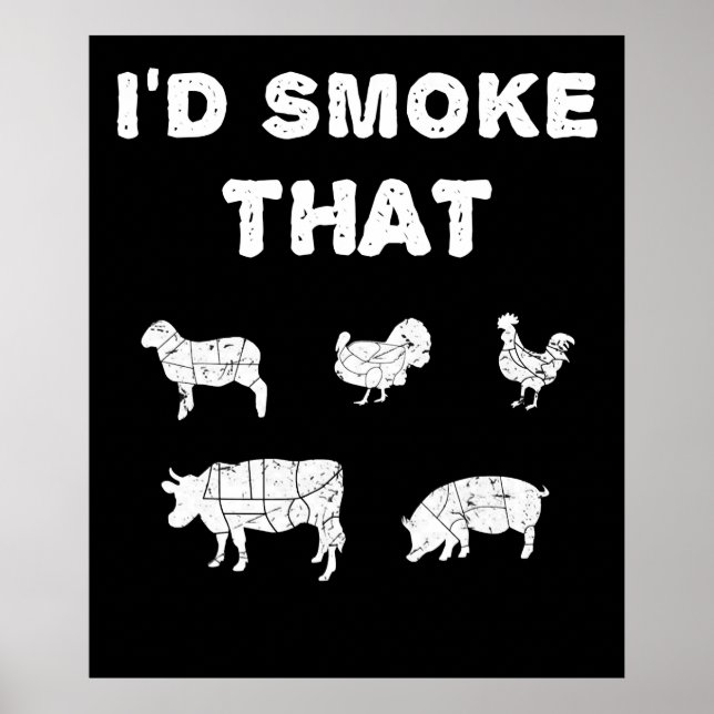 Póster BBQ Lovers | ID Smoke That Chef Smoker BBQ Gifts (Frente)