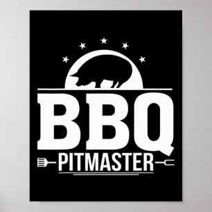 Póster Bbq Pitmaster Grill Master Tee Para Amantes De Byr