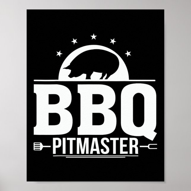 Póster Bbq Pitmaster Grill Master Tee Para Amantes De Byr (Frente)