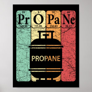Póster Bbq Propano Elementos De Mesa Periódica Grill Bbq