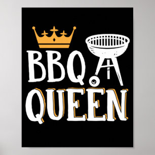 Póster BBQ Queen Smoker Grill Barbacoa Carnes a la parril