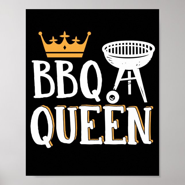 Póster BBQ Queen Smoker Grill Barbacoa Carnes a la parril (Frente)