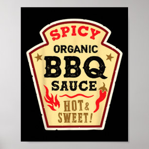 Póster Bbq Sauce Hot Spicy Grill Ketchup Byrbeque Hallowe