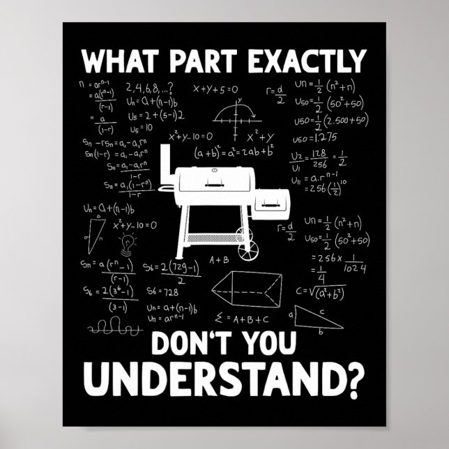 Póster Bbq Science Funny Bbq Meat Smoat Grill Da (Frente)