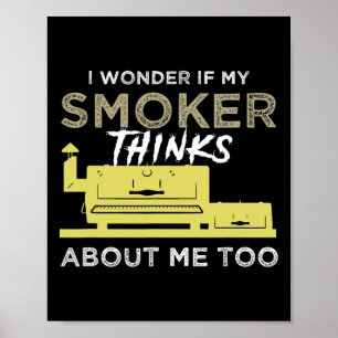 Póster Bbq Smoker Shirt Gracioso Fumador Carne Grilling B