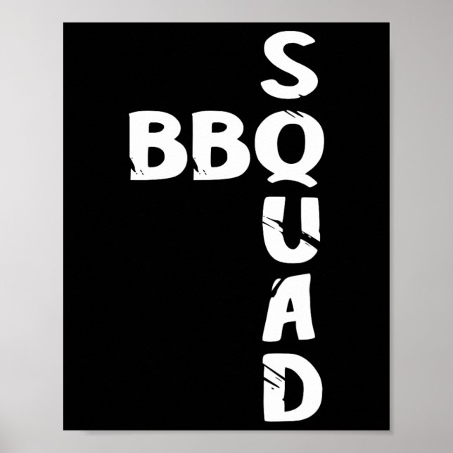 Póster Bbq Squad Smoll Pit Grill Master Grilling Team Pi (Frente)