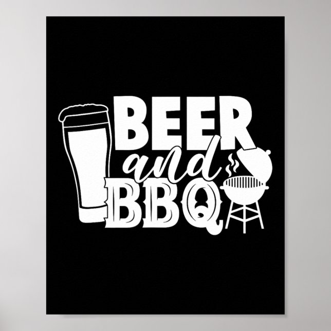 Póster Bbq Y Cerveza. La Mejor Combinación De Verano. Frí (Frente)