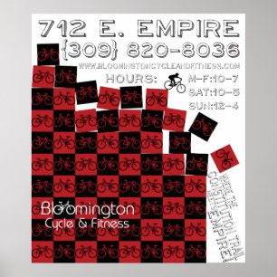 Póster BC&F Cascada con información de tienda