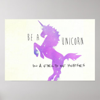 Póster BE A UNICORN 19 x 13 Imprimir