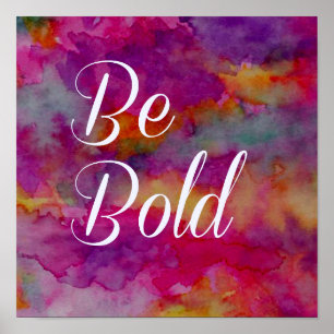 Póster Be Bold - Colorful Typographic 12 x 12 Poster