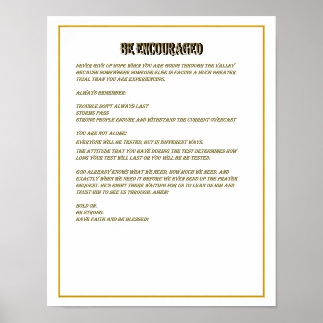 Póster Be Encouraged - Poster (Frente)