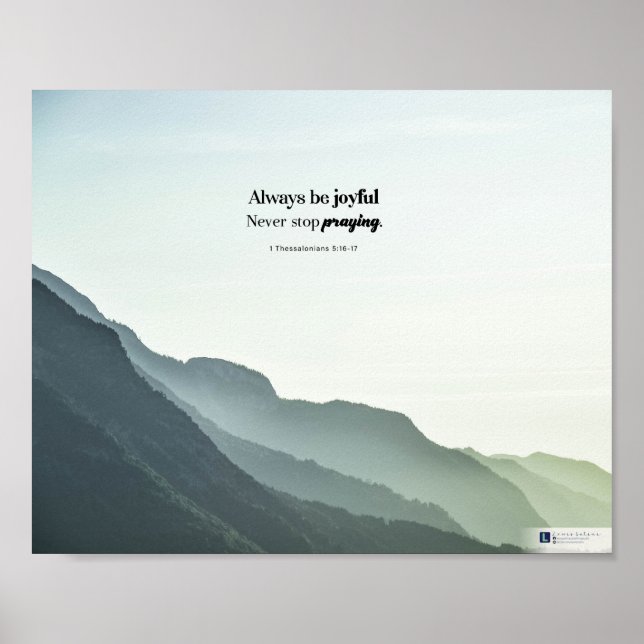 Póster Be Joyful (1 Thessalonians 5:16-17) (Frente)