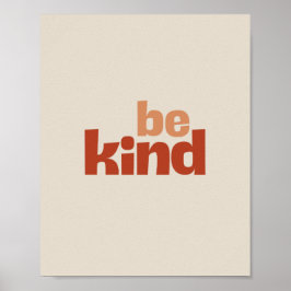 Póster Be Kind – Boho Typography Art