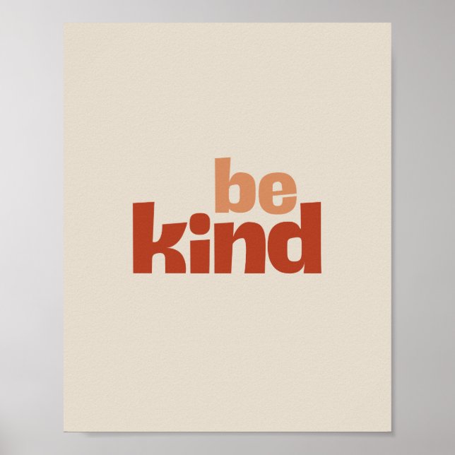 Póster Be Kind – Boho Typography Art (Frente)