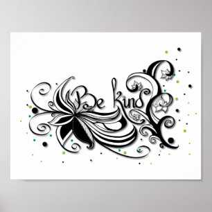 Póster BE KIND! Inspirational calligraphy quote