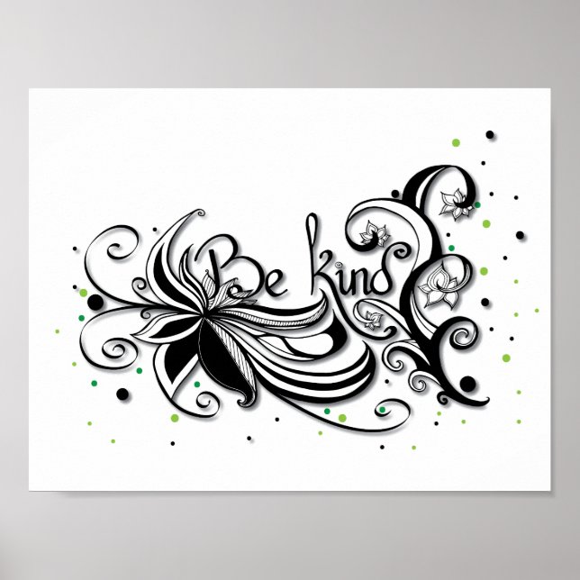 Póster BE KIND! Inspirational calligraphy quote (Frente)