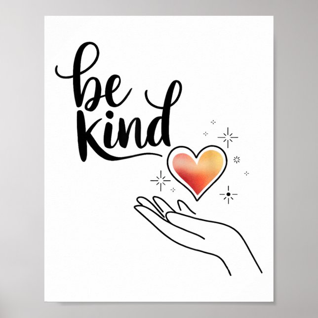 Póster Be Kind Insrational Quote Sitive Motivational  (Frente)