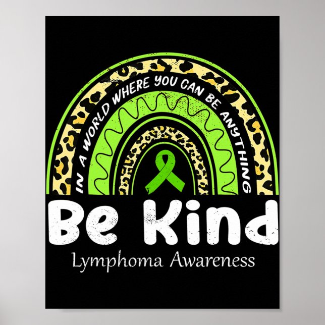 Póster Be Kind Leopard Rainbow NonHodgkin Lymphoma Awaren (Frente)