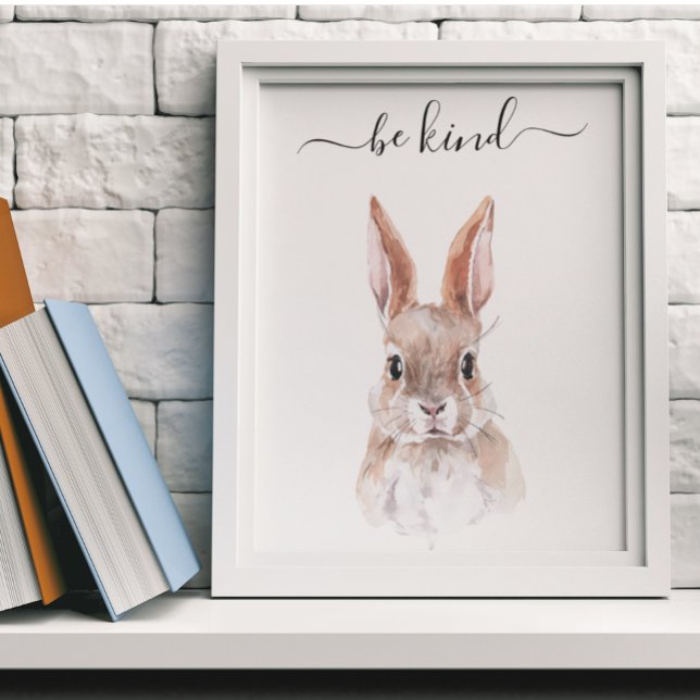 Póster Be Kind Rabbit Bunny Nursery Child Woodland (Subido por el creador)
