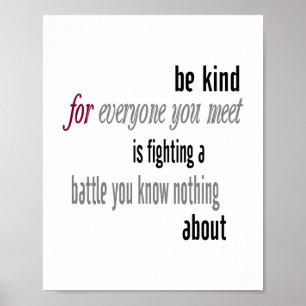 Póster Be Kind (tamaño estándar del marco de imagen)
