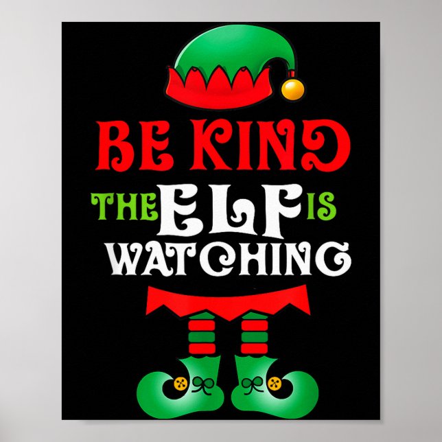 Póster Be Kind Teacher Elf Christmas Anti Bullying Kindne (Frente)
