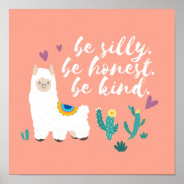 Póster Be Silly Llama