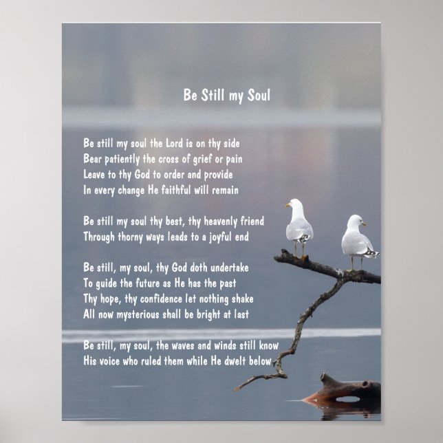 Póster Be Still My Soul Church Christian Hymn Art Poster (Frente)