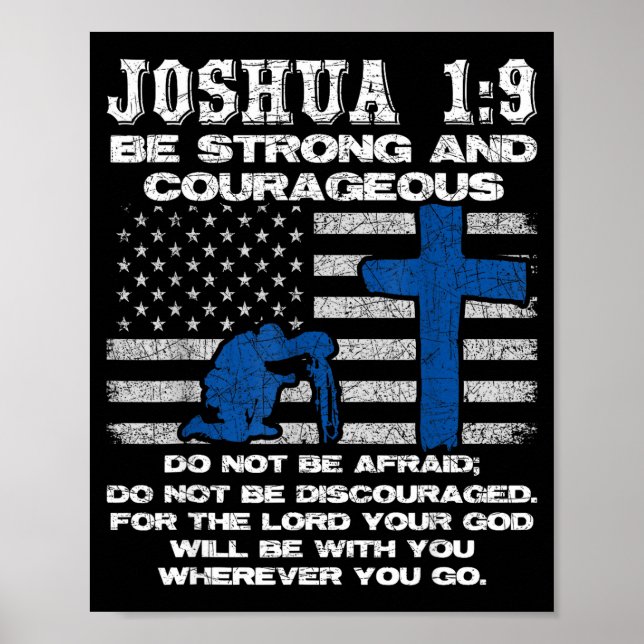 Póster Be Strong And Courageous Do Not Be Afraid Prayer  (Frente)