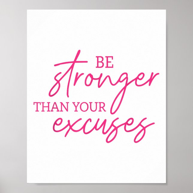 Póster Be Stronger Than Your Excuses Shirt Workou Women M (Frente)