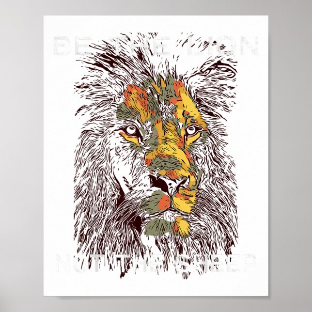 Póster Be The Lion Not The Sheep Motivational  (Frente)