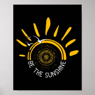 Póster Be The Sunshine Positive Boho Retro Sun Design