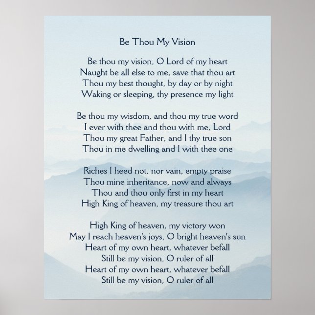 Póster Be Thou My Vision Hymn Art Poster (Frente)