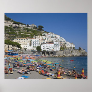 Póster Beach at Amalfi, Campania, Italy