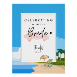 Póster Beach Bachelorette | Fiesta Hens personalizado